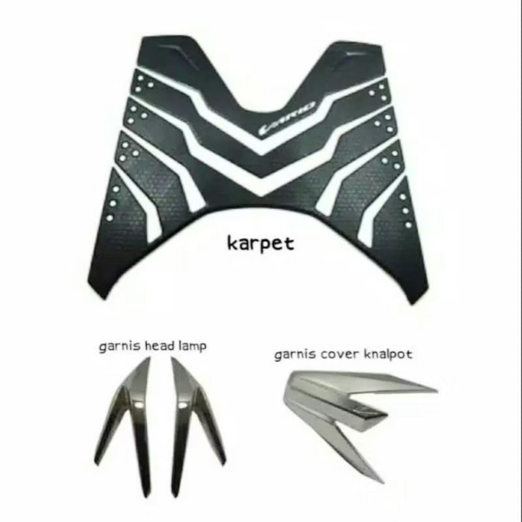 Aksesoris Vario 125/150 tahun 2018-2021 Karpet Garnish Headlight Garnish Knalpot