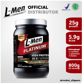 L-men LMen Platinum Whey Protein 800 gram 21 serving - Suplemen Fitness Whey Concentrate with Isolat