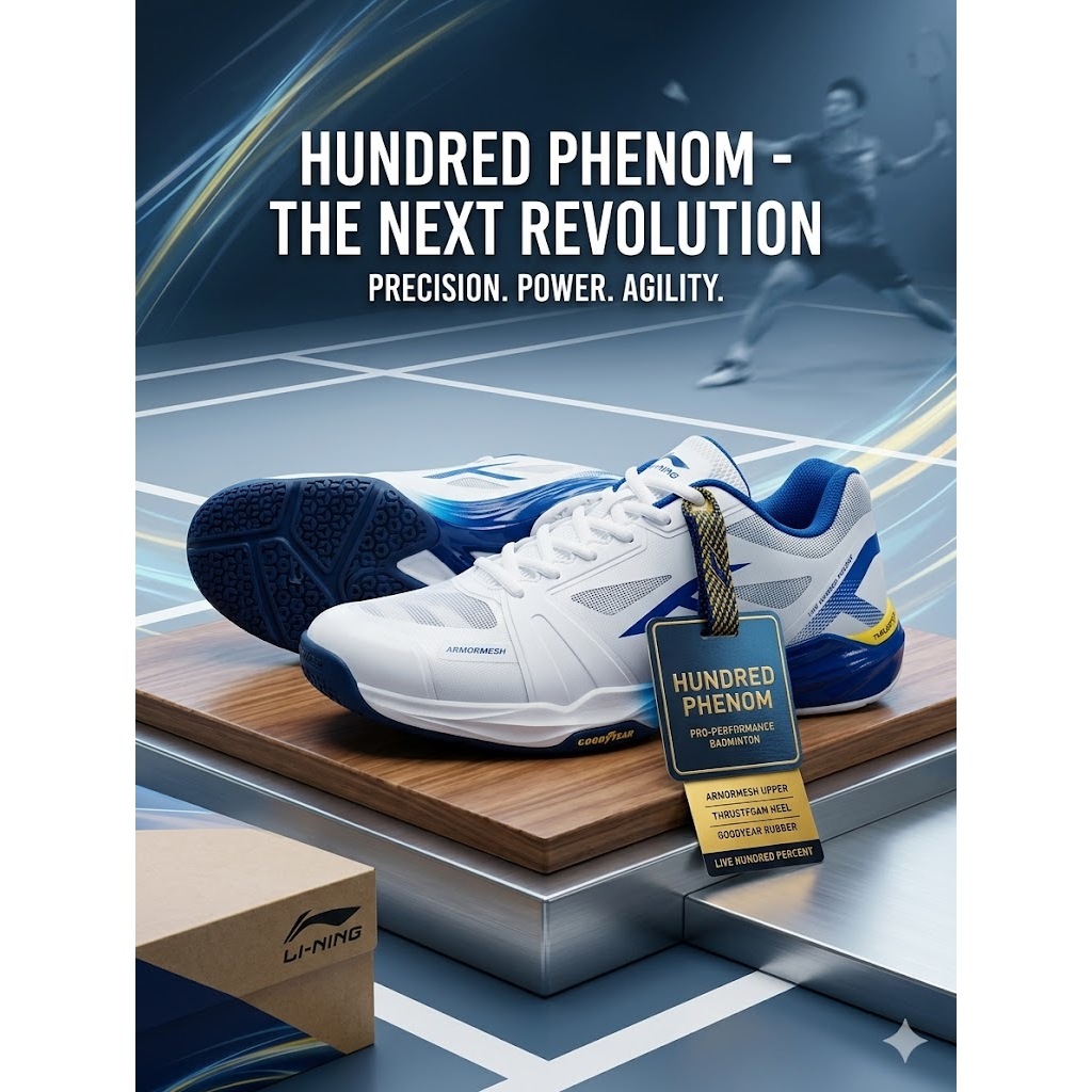 NEW SEPATU BADMINTON HUNDRED PHENOM GOODYEAR