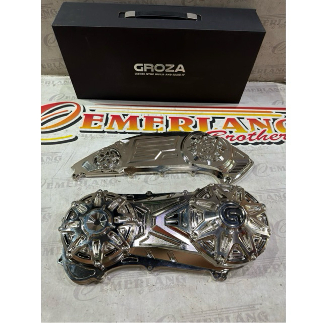 COVER BAK CVT + HAWA BILLET GROZA NMAX NEW/NMAX NEO CHROME SILVER GROZA ORIGINAL