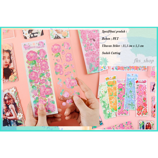 Stiker Hologram Scrapbook Stiker Hologram Bunga Stiker Aesthetic Stiker Bunga Stiker Bujo Aesthetic