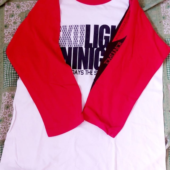1980s red rockstar tee