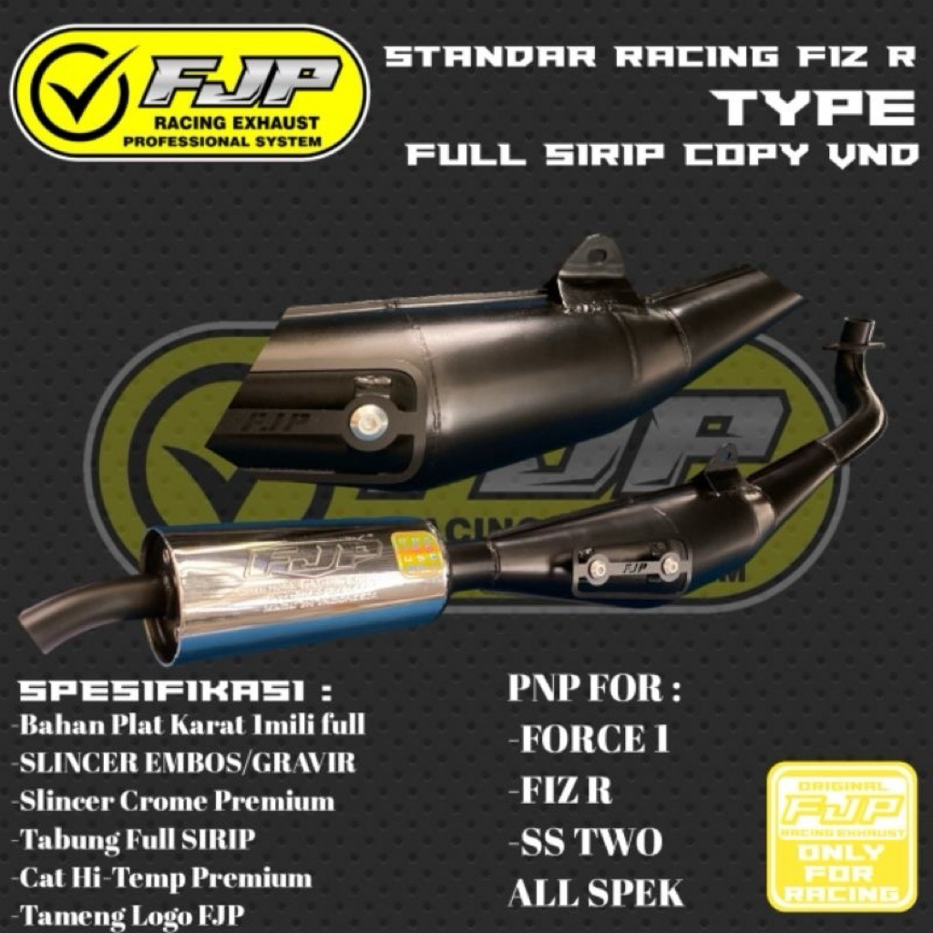 Knalpot Standar Racing Fiz R tipe Full Sirip Copy VND/AHM by FJP RACING MUFFLER