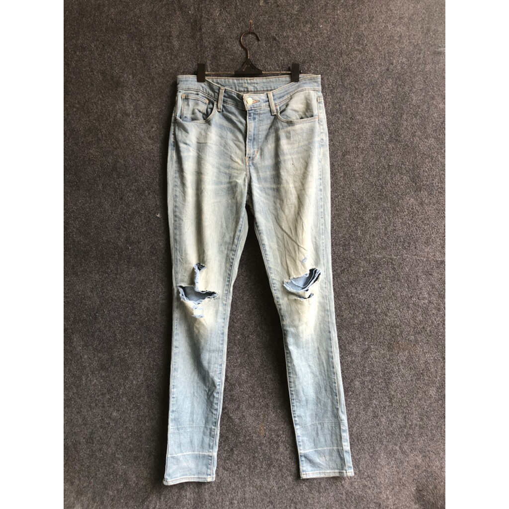 Celana Jeans Levi’s DEFECT skinny jeans Ripped jeans fading Original Vintage second preloved