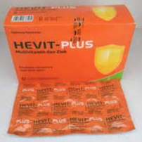 Hevit-Plus Suplemen Vitamin dan Zinc Kemasan Strip Oranye