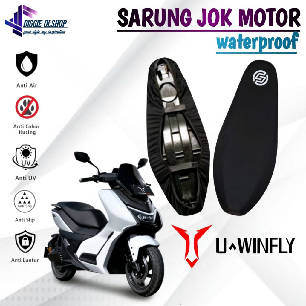 cover jok motor listrik anti air UWINFLY,UWINFLY M100,UWINFLY M135H,UWINFLY M 110F,UWINFLY 110G,saru
