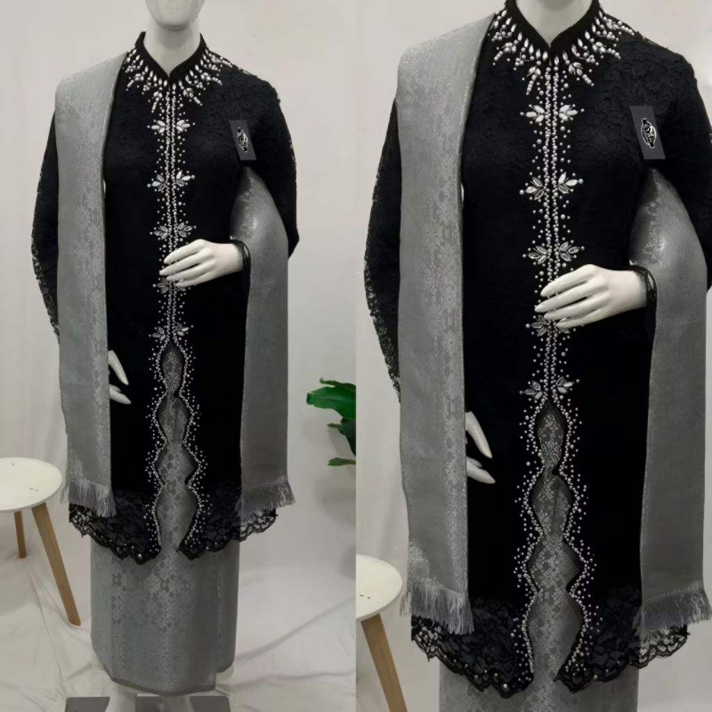 Kebaya Modern/ Set Kebaya Brokat payet Yura/ Kebaya Kondangan