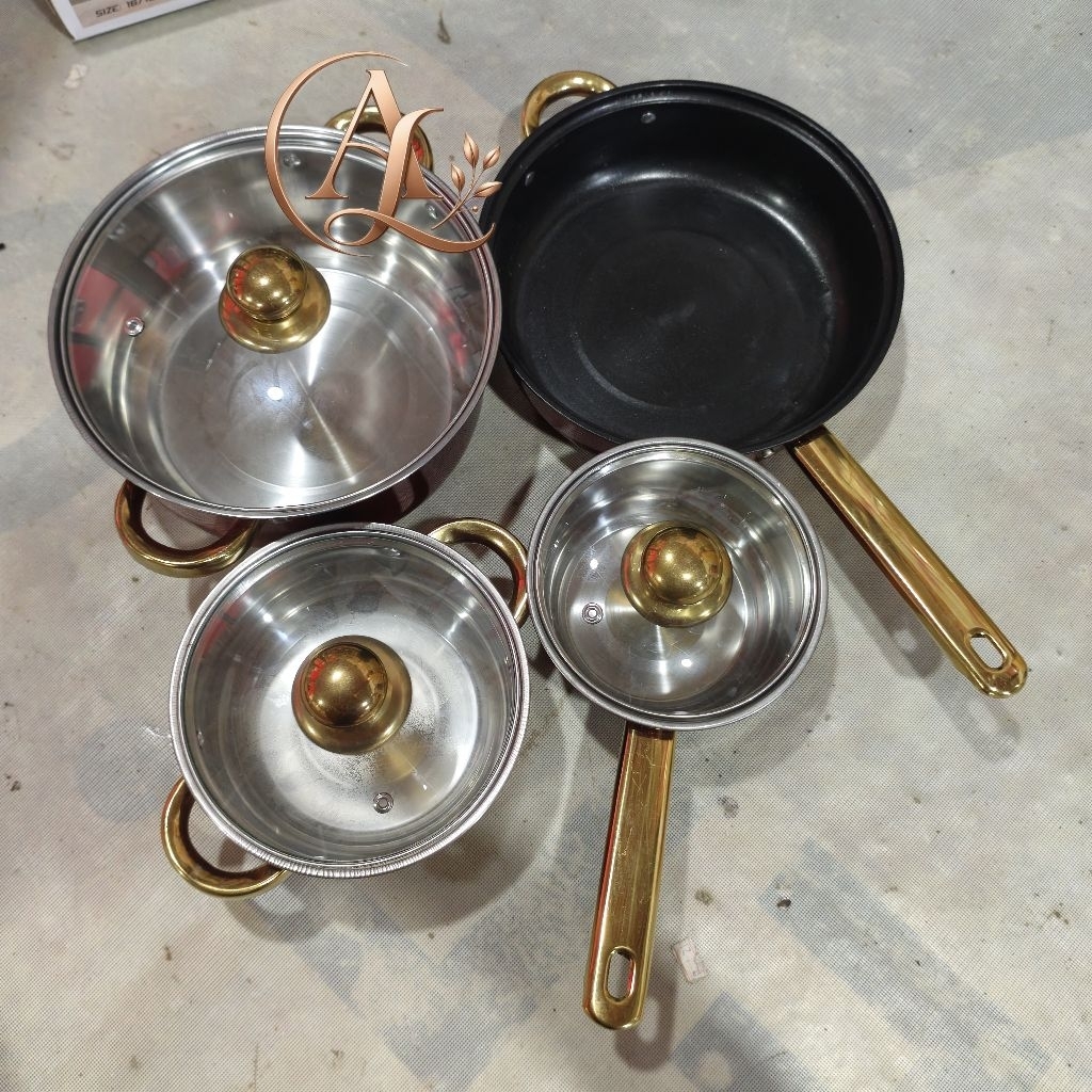 panci wajan set Cookware set stainless steel  Cooker