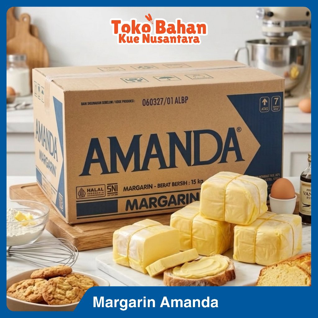 Margarin Amanda 500gr 1kg Repack | Margarin Serbaguna untuk Roti Kue Baking dan Masakan