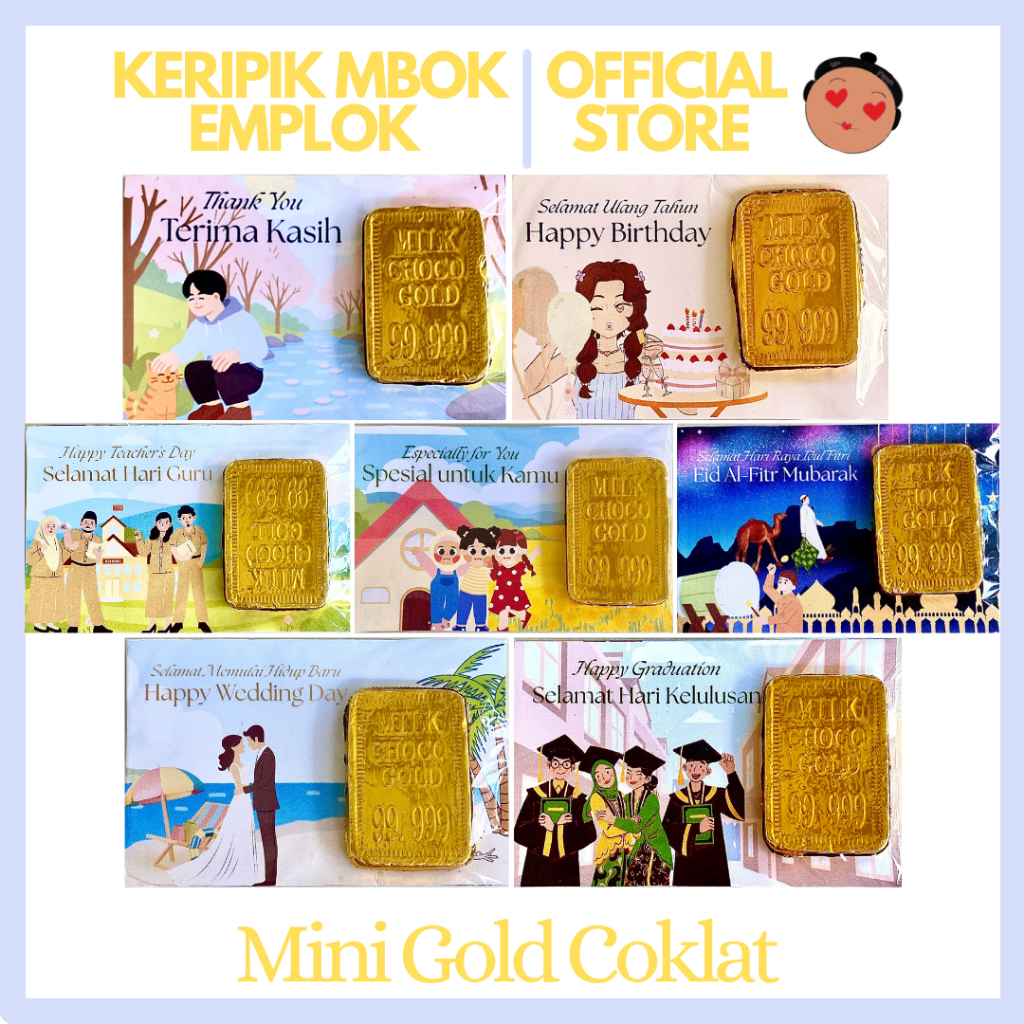 Mini Gold Coklat Batangan Antum 999.9 | Souvenir Hampers Idul Fitri, Idul Adha, Wisuda, Ultah, Nikah