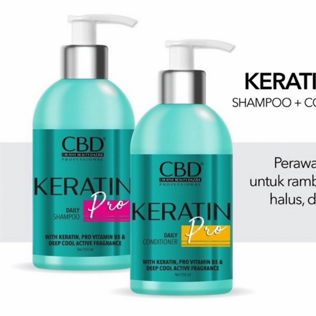 CBD Professional   Keratin Pro Daily SHAMPOO CONDITIONER 250ML untuk  rambut kusut kasar freezy lemb