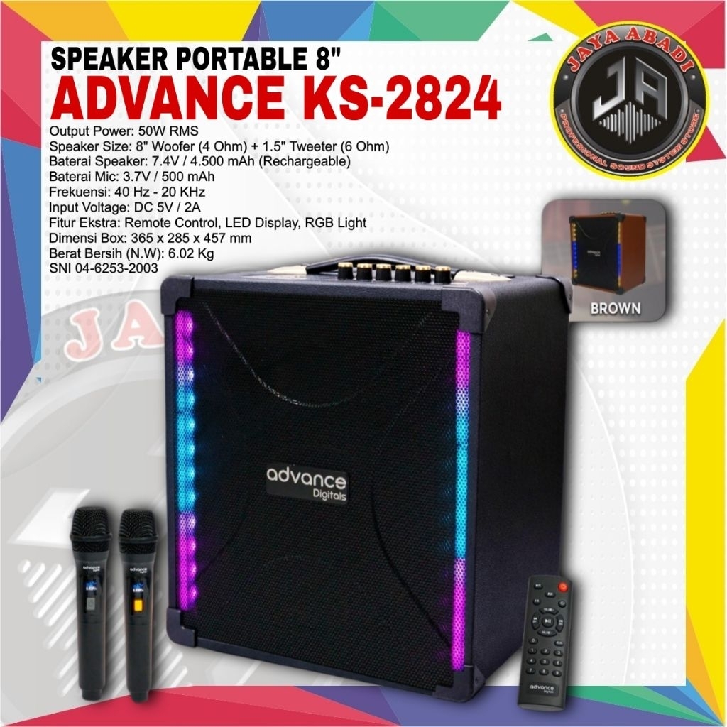 SPEAKER PORTABLE 8 INCH ADVANCE KS-2824 ORIGINAL