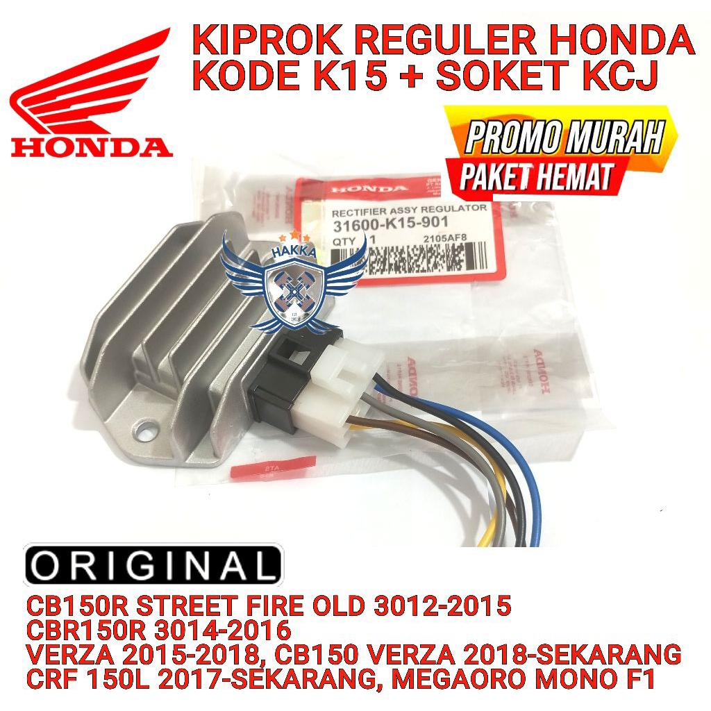 KIPROK REGULER HONDA KODE K15 + SOKET KCJ, KIPROK REGULER HONDA CB150R STREETFIRE 2012-2015, KIPROK 