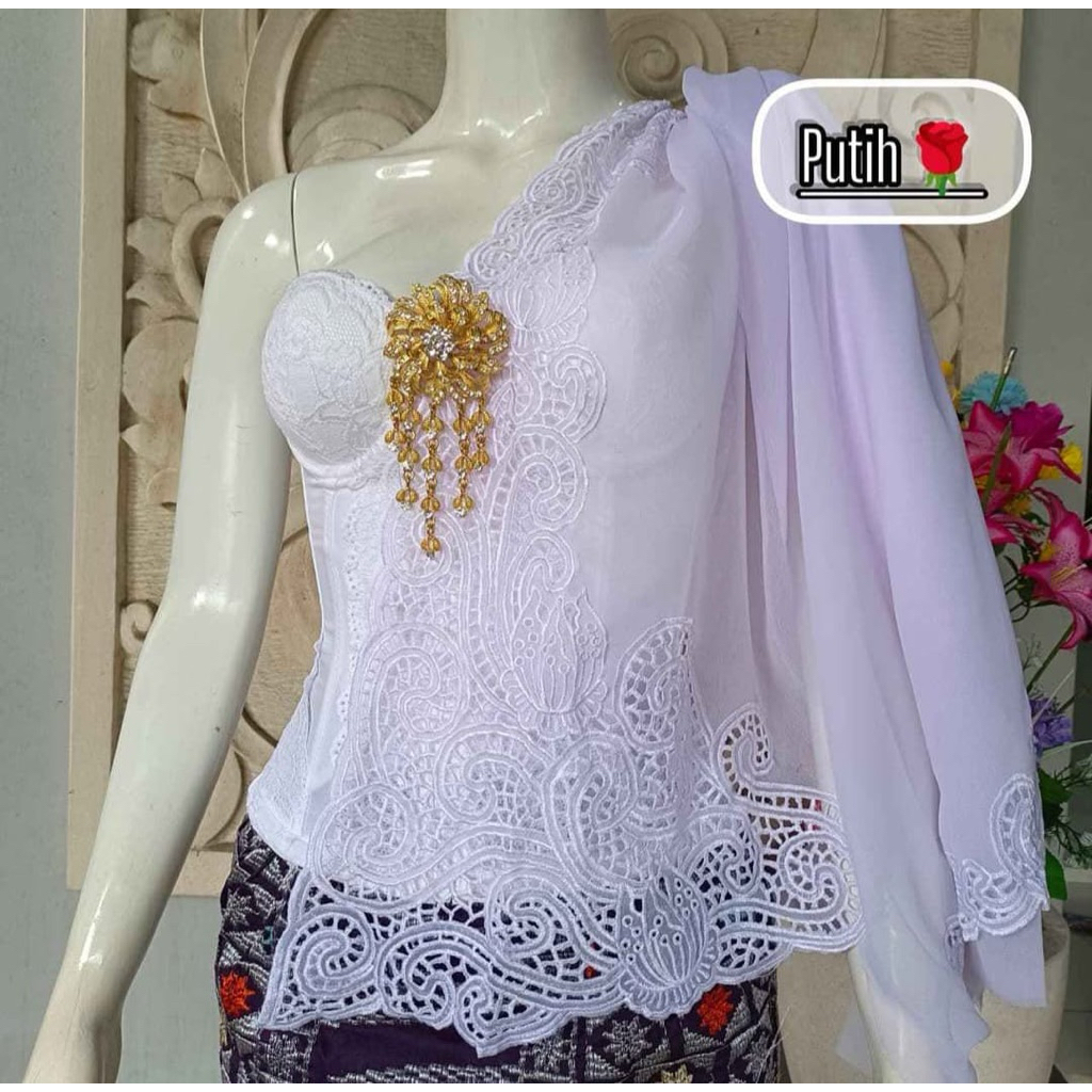 SERIAN PUTIH-Kain kebaya terbaru bordir bahan kebaya by giee original