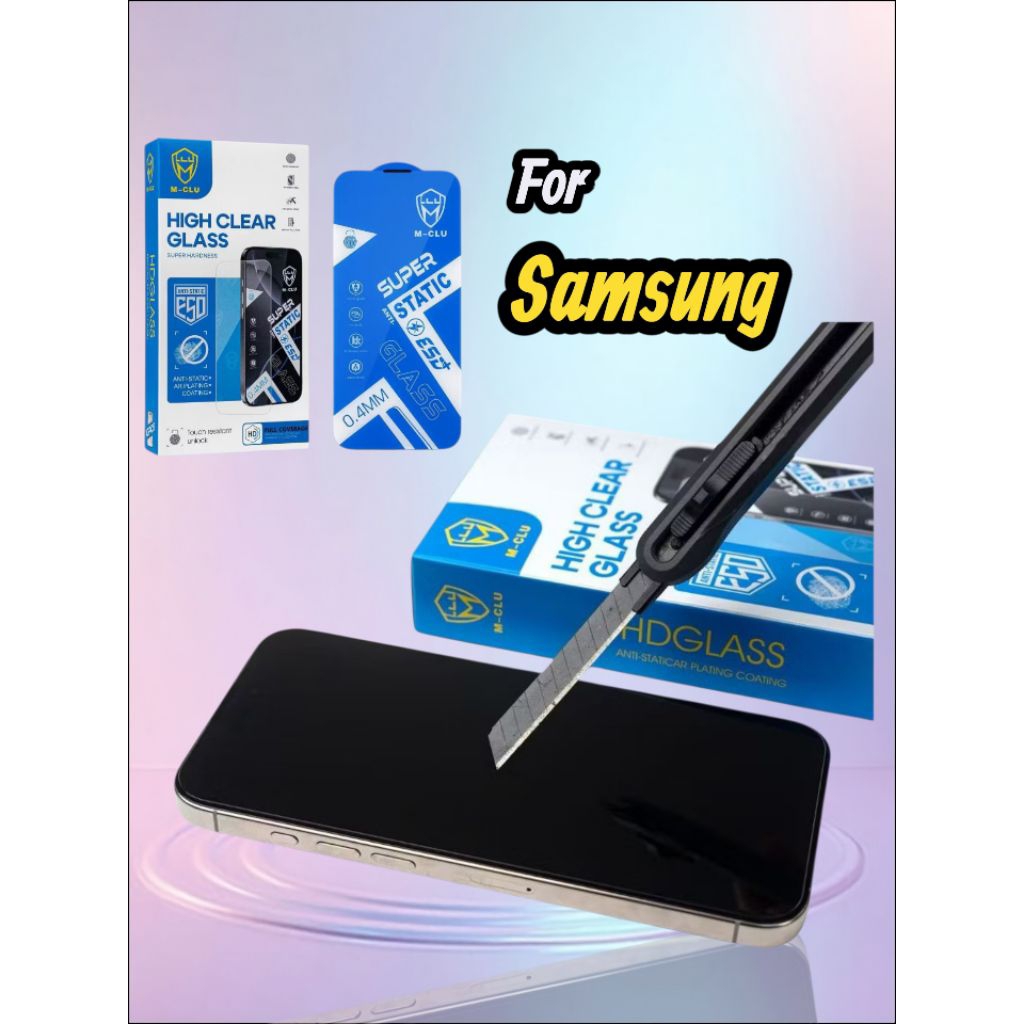 Tempered Glass M-Clu High Clear Samsung S10 S20 S21 S23 S24 Plus Fe Note  20 4g 5g Anti Gores Layar 