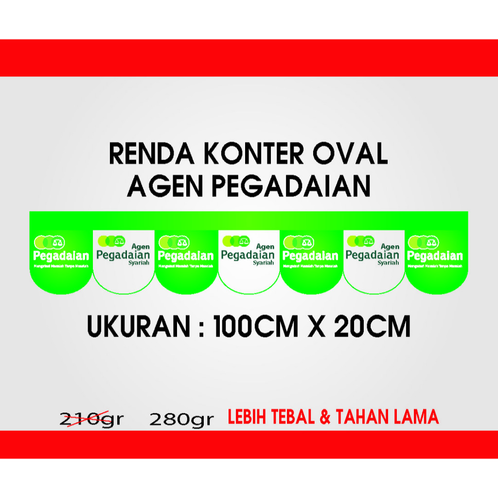 SPANDUK RENDA HIASAN PEGADAIAN OVAL