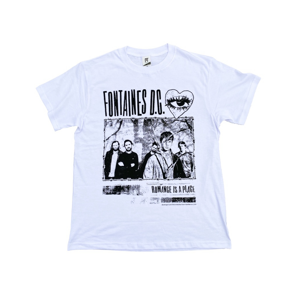 Fontaines DC - Romance Is A Place Tshirt Handprinted by Atom Hate Mother