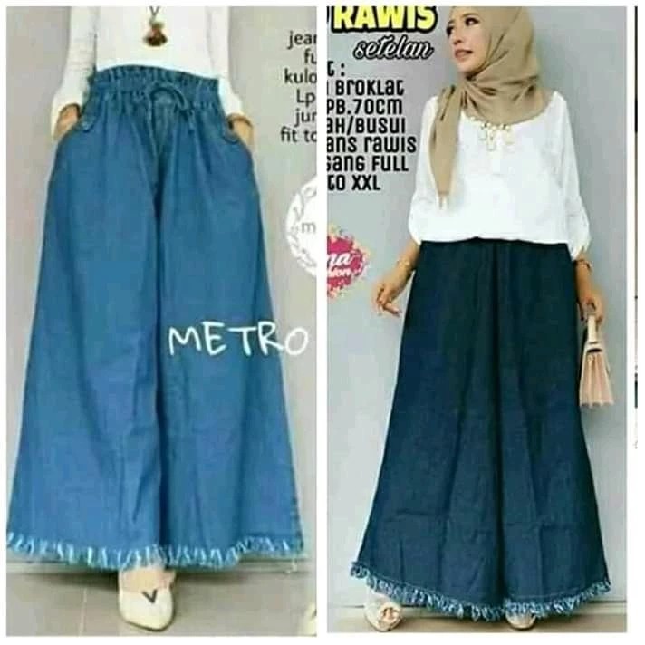 JEANS KULOT STANDAR DAN JUMBO WANITA RAWIS DEWASA MUAT SAMPAI BB 80KG