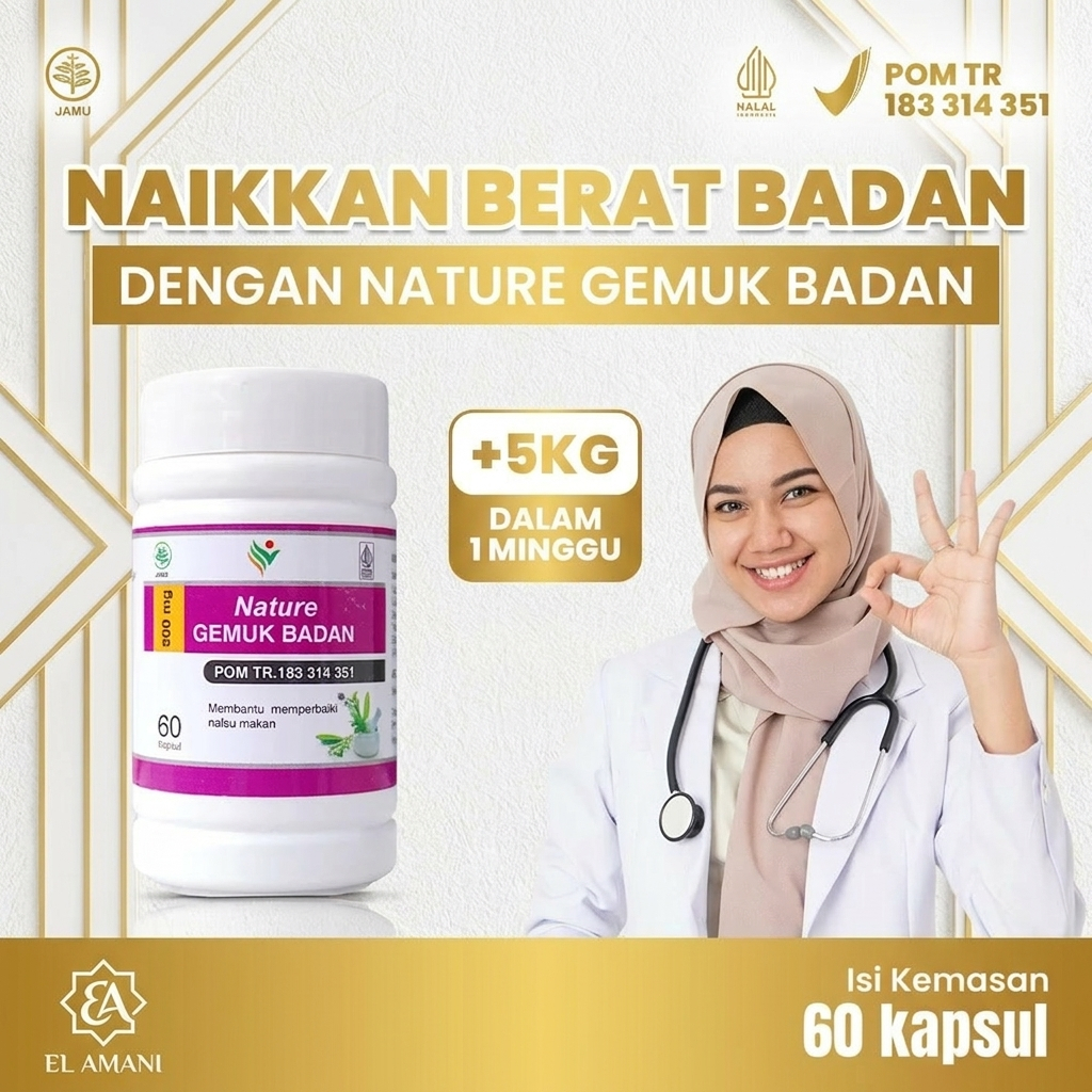 NATURE GEMUK BADAN Penggemuk Badan Original Pil Penggemuk Badan 60 Kapsul
