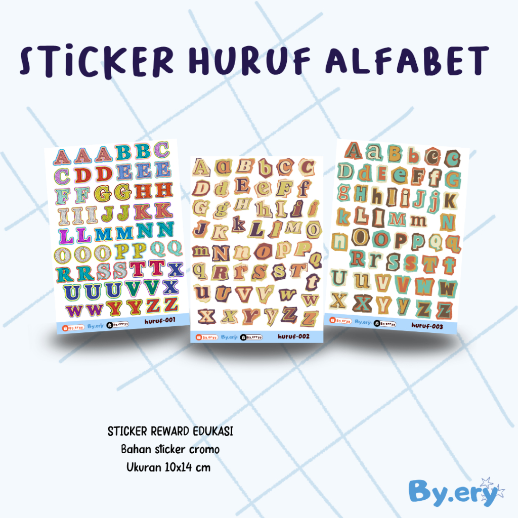 STICKER HURUF ALFABET | STICKER HURUF DECO | STICKER HURUF JURNAL | STICKER DECORASI SCRAPBOOK