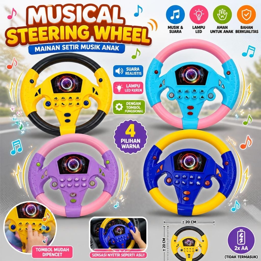 1083 Mainan Setir Mobil Anak Anak / Mainan Setir Mobil Steering wheel / Mainan Anak Setir Setiran Mo