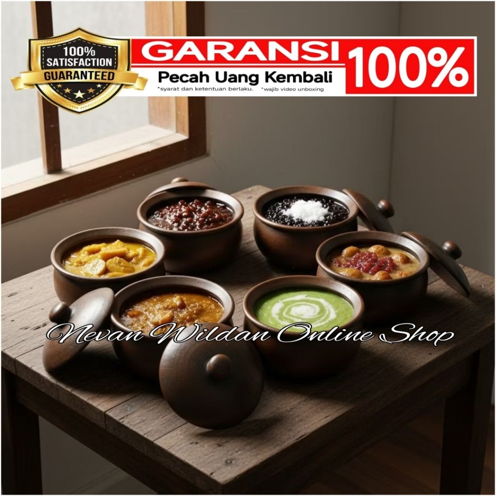 PAKET KENDIL BUBUR TANAH LIAT 12 CM 10 PCS | PAKET USAHA KENDIL BUBUR 5 PCS | KENDIL BUBUR TANAH LIA