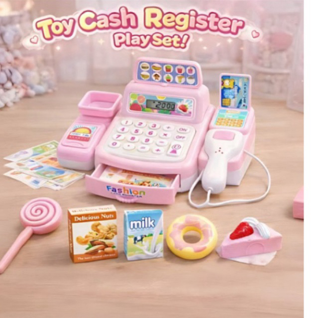Mesin Kasir Anak dengan Kalkulator dan Scanner Barcode - Mainan Kasir