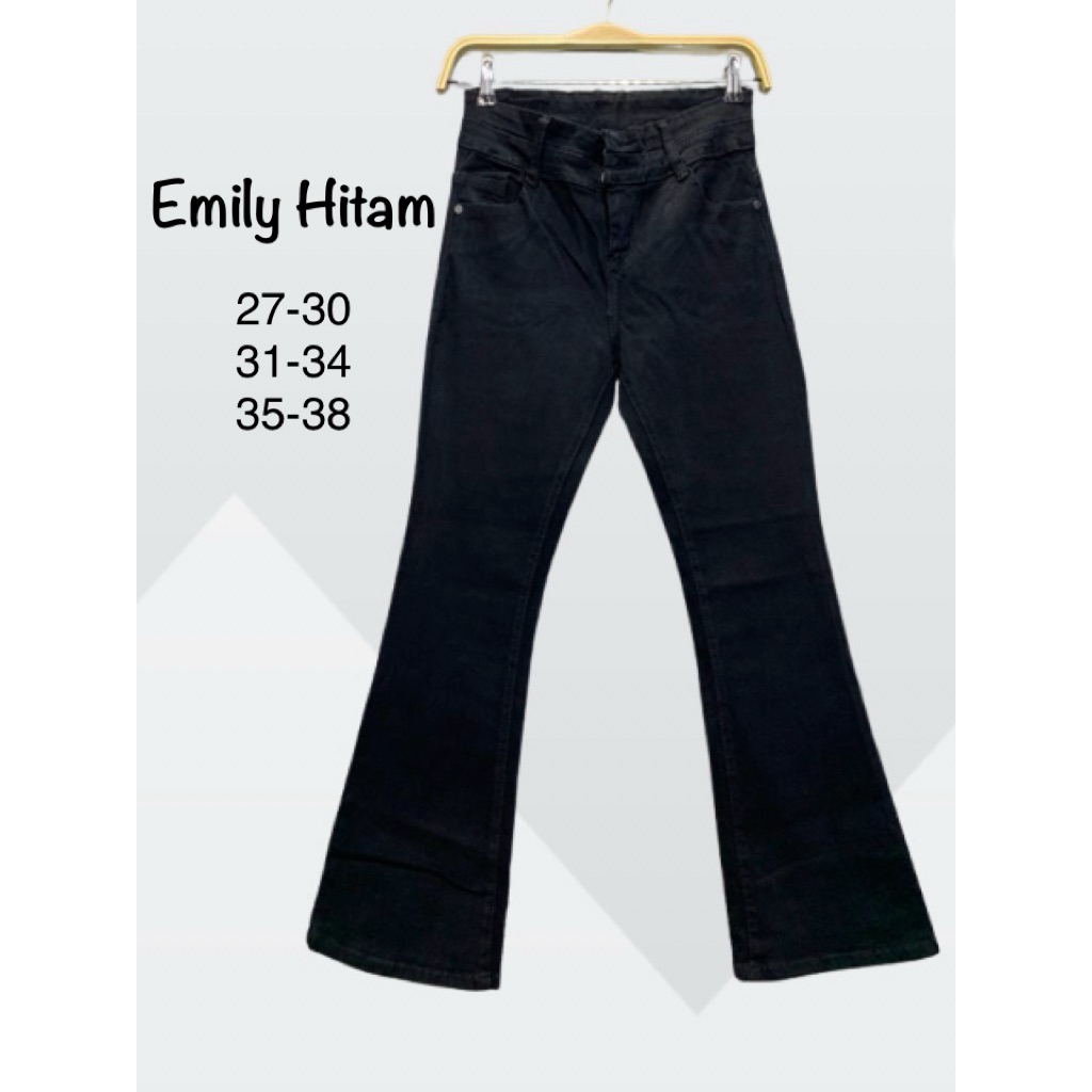 CUTBRAY HW BEYONCE EMILY HITAM KANCING 2 BAHAN SOFTJEANS STRETCH SIZE 27-34, 35-38(Jumbo)-Cutbray Hw