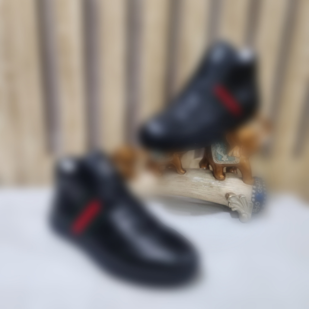 Boots Pria Sneaker Hitam Kulit