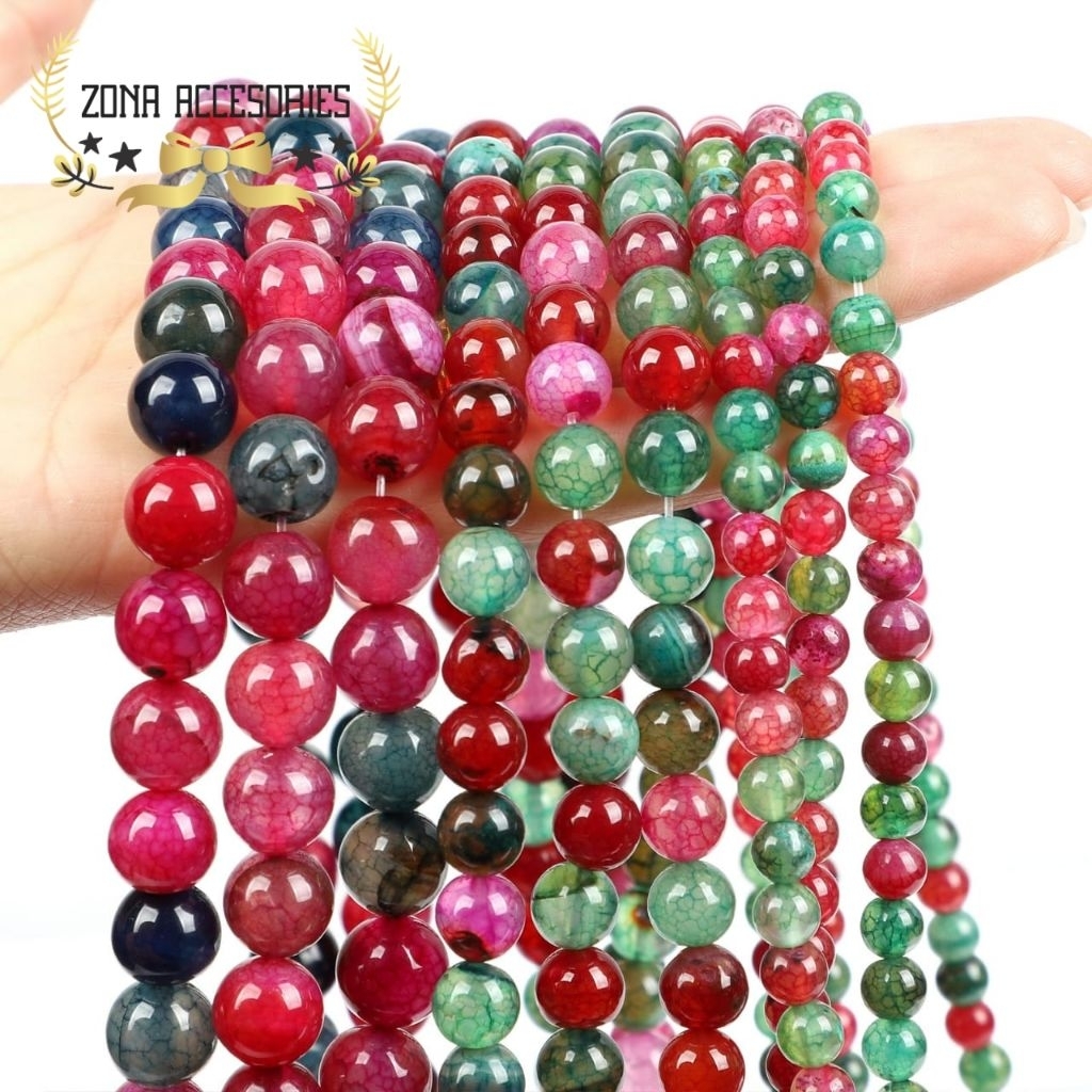 Manik Batu Mix Turmaline Agate 4mm-12mm