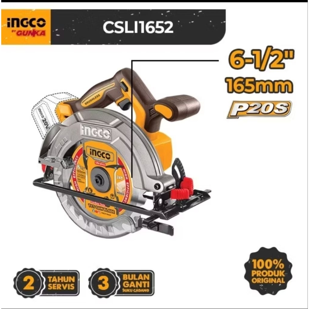 Circular Saw Cordless Ingco 61/2 inch
