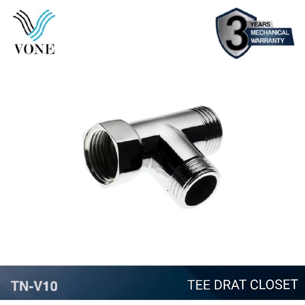 Tee Drat Luar Dalam Closet Kuningan Chrome / Tee Drat Luar Luar Dalam / Tee Closet Brass Chrome
