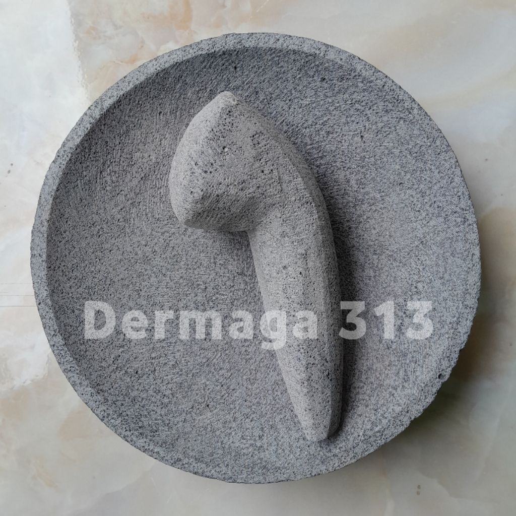 Cobek Batu Asli 25cm Free Ulekan - Cobek Batu 25cm Free Ulekan
