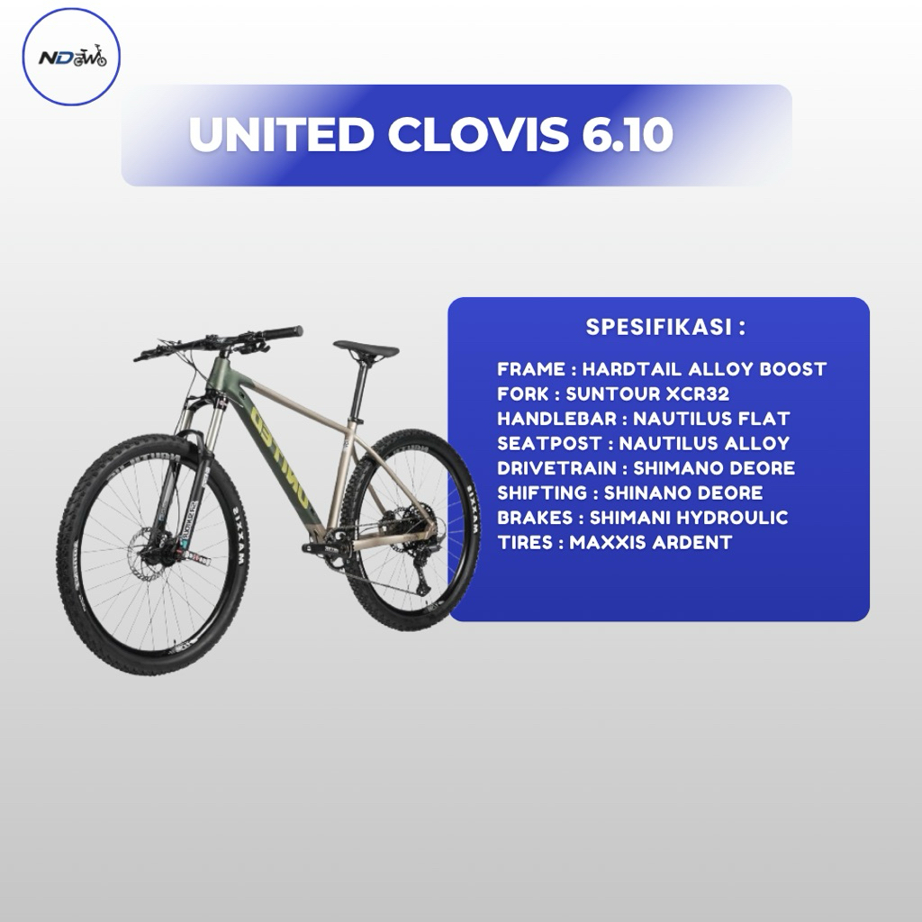 Sepeda MTB 27.5"/29" UNITED Clovis 6.10 (12spd) 6.1 TERBARU - GRATIS ONGKIR + GARANSI RESMI