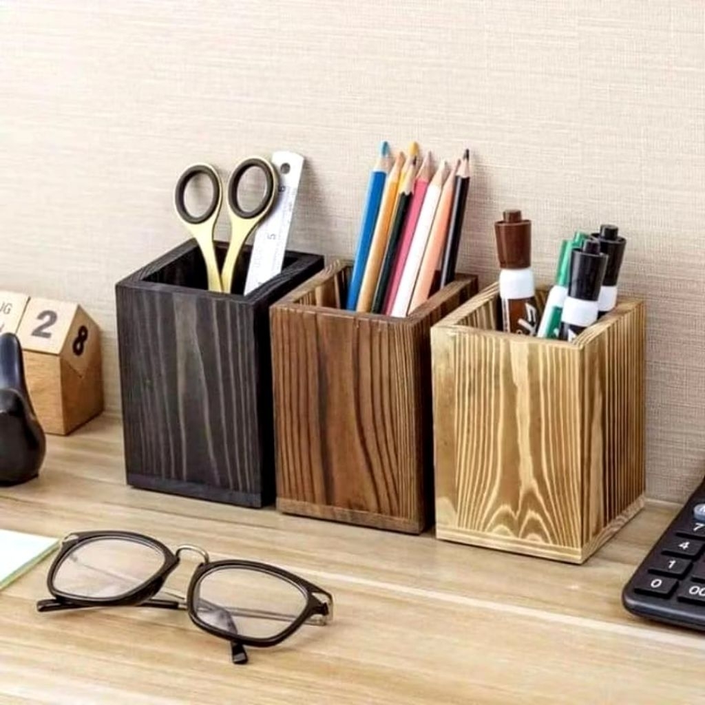Kotak Pensil Kayu / Tempat Sutil Kayu / Tempat Pensil / Kotak Serbaguna