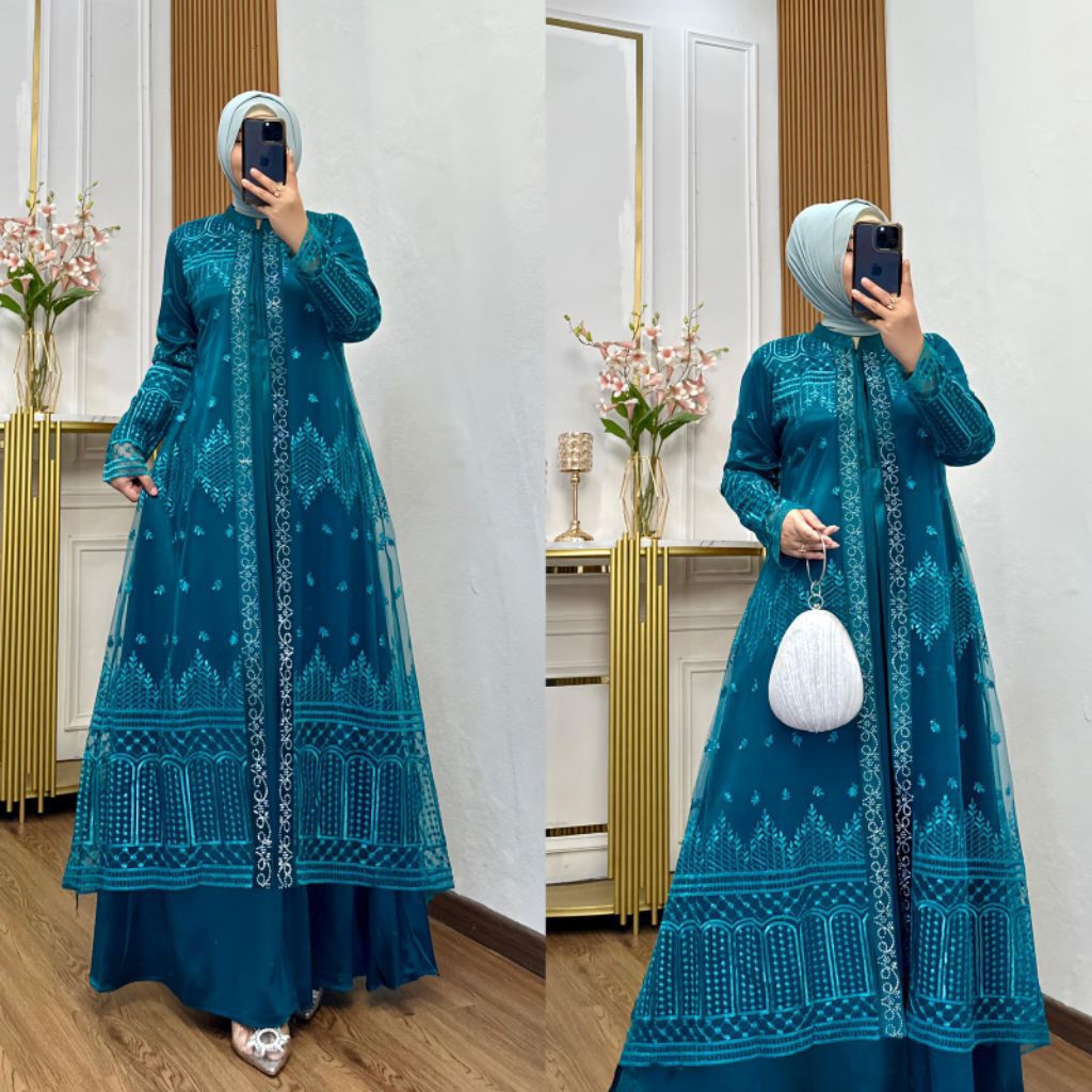 GAMIS NADIRA/DRESS NADIRA/NADIRA DRESS BUSUI/ORGANZA BORDIR PAYET MOTE/GAMIS PESTA/BAJU KONDANGAN/GA