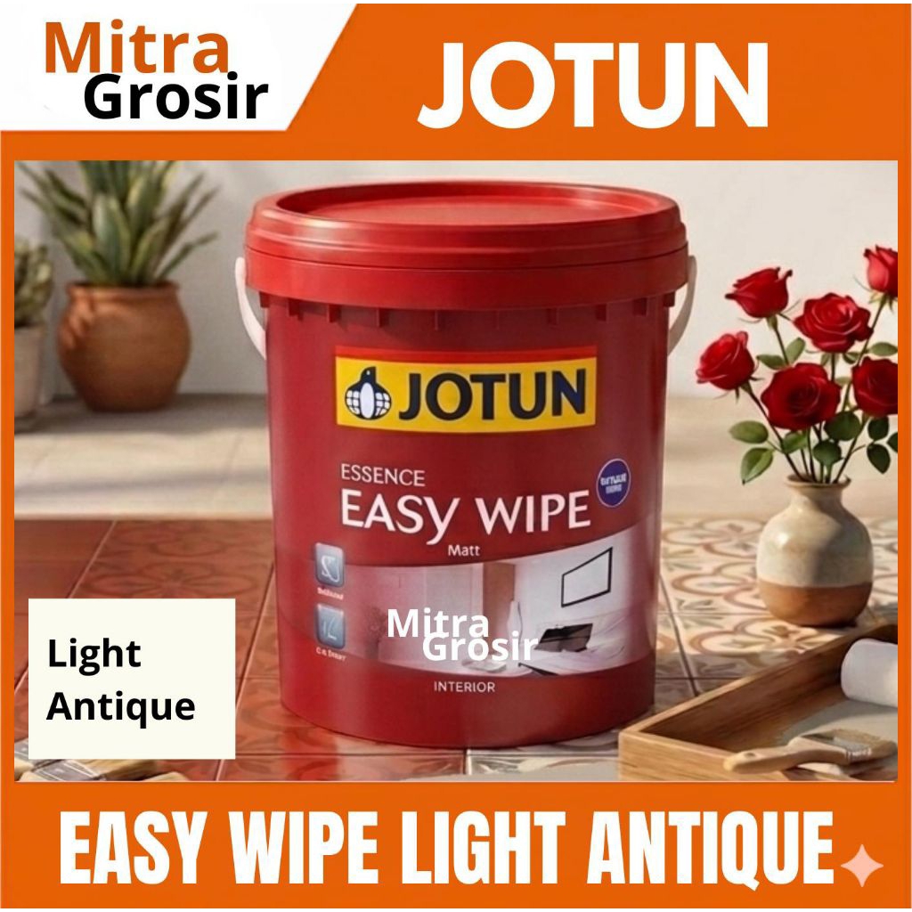 CAT TEMBOK JOTUN | JOTUN EASY WIPE 25KG / 18L LIGHT ANTIQUE | CAT ANTI NODA | KEMASAN PAIL