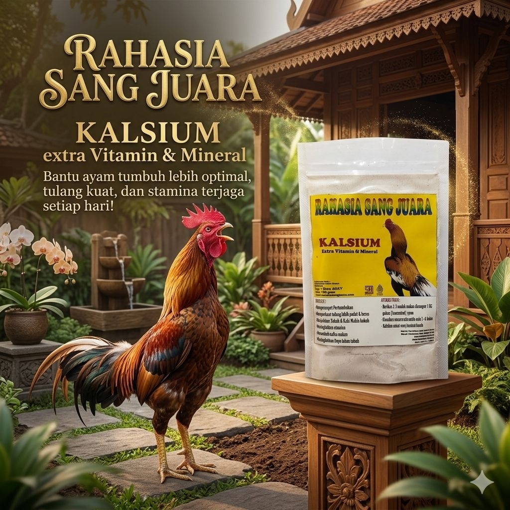 (VA51) Kalsium Ayam 150g | Vitamin & Mineral Ayam Petelur/Pedaging | Penguat Tulang & Stamina Ayam |