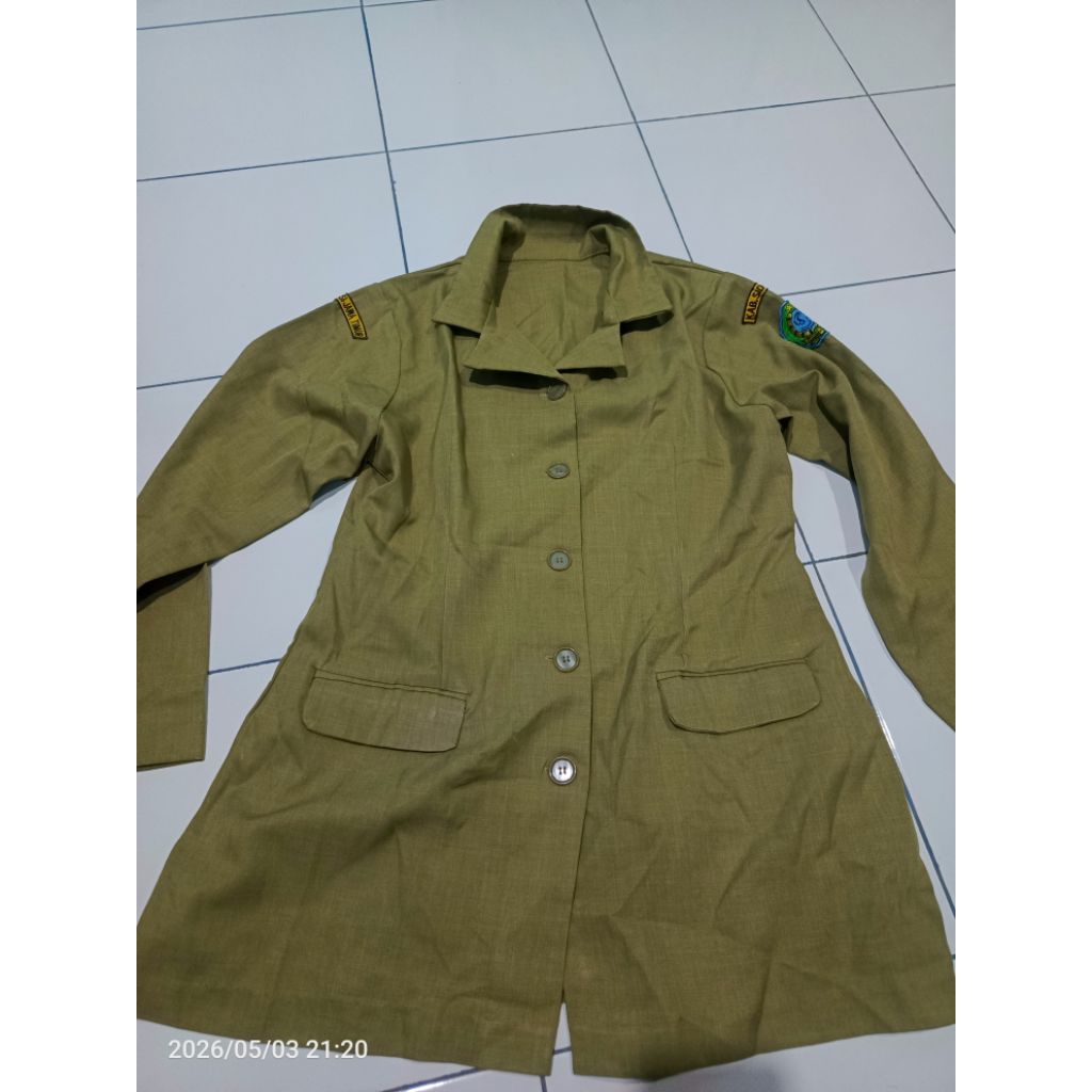 seragam guru pemda khaki muda