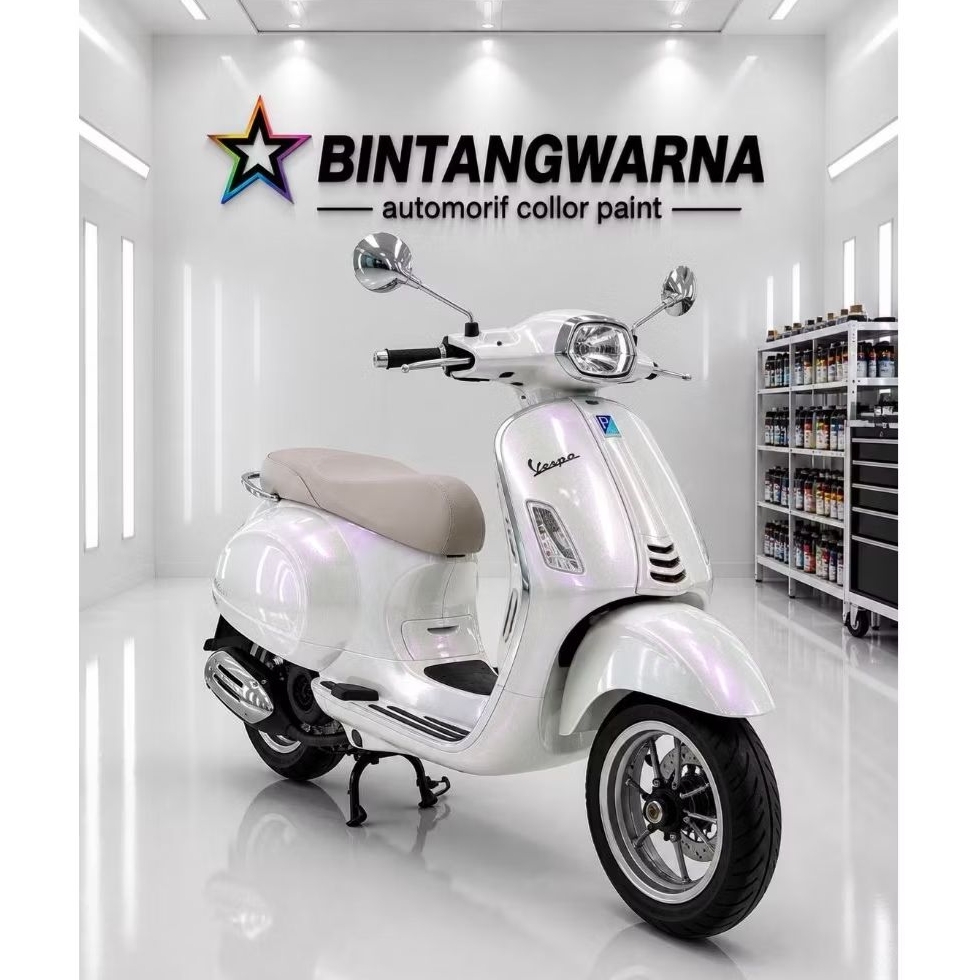 CAT WARNA PUTIH LEMBAYUNG UNGU JENIS PU CAT WHITE FT  VIOLET CAT MOTOR CAT MOBIL CAT CUSTOOM  CAT AU