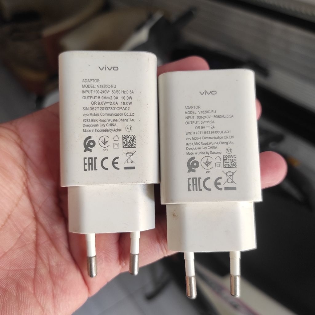 Adaptor vivo 18 watt fast charging
