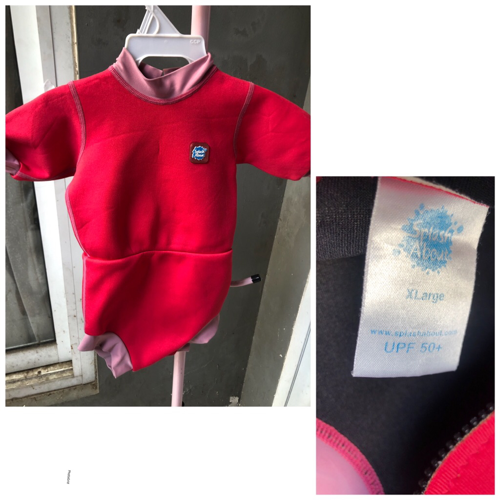 swimsuit baby neoprene splash about sz xl pink