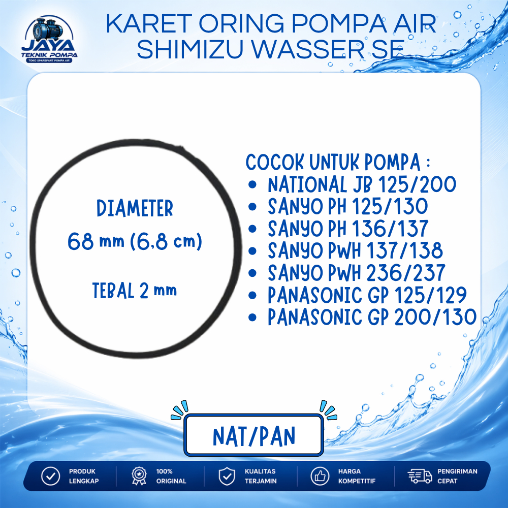 Karet Oring / Karet Paking Casing Impeller Pompa Aiir