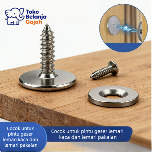 Magnet Pintu Super Tipis Penutup Magnet Kuat Pintu Geser Lemari Kaca Lemari Pakaian