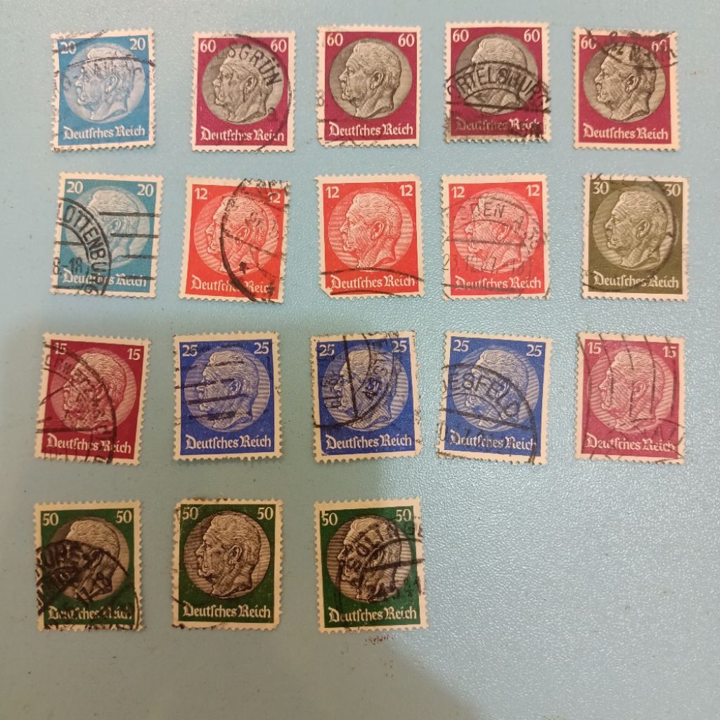 18 biji perangko prangko used vintage kuno Deutches Reich Belanda