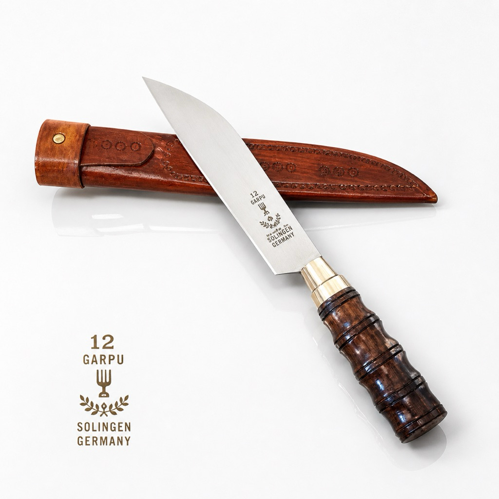 Pisau Herder Cap Garpu Solingen 12 CM (variasi gagang bambu ori)