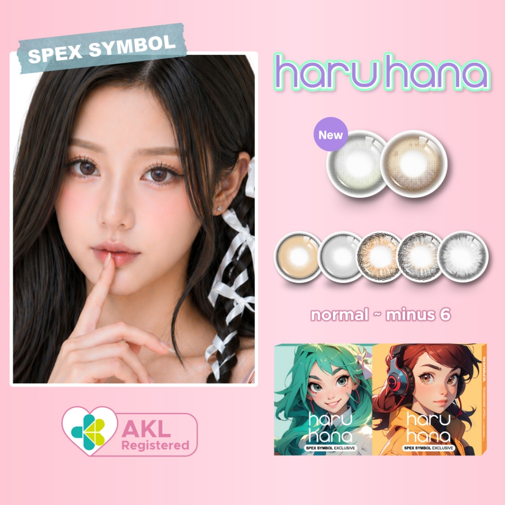 Softlens Spex Symbol HARUHANA Vibrant Series - Softlens Momo - Softlens Nara - Softlens Sakura