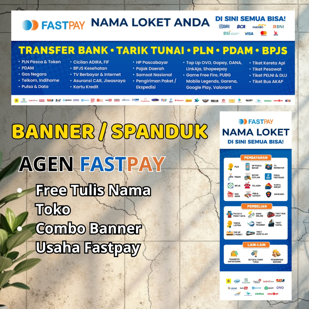 BANNER/SPANDUK AGEN FASTPAY II FREE NAMA LOKET