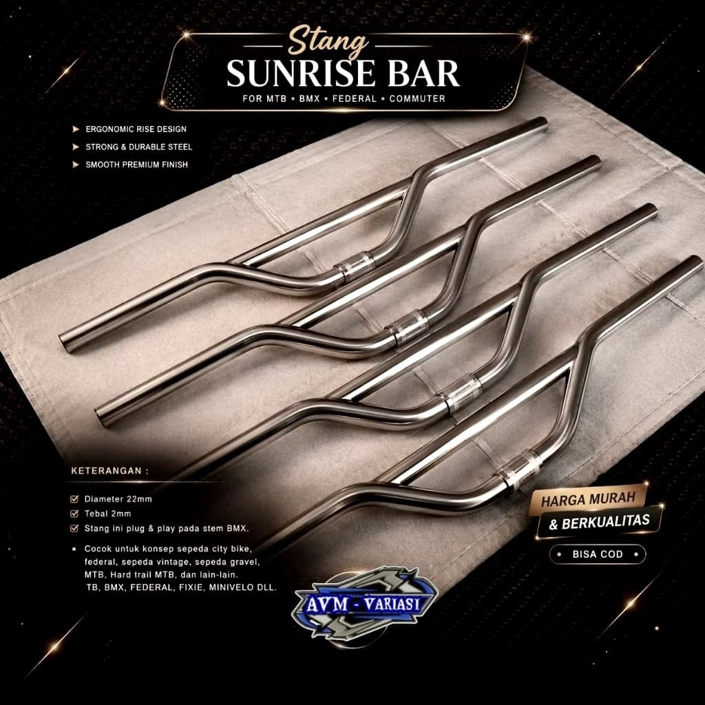 STANG SEPEDA SUNRISE BAR HANDLEBAR SUNRISE SEPEDA MTB BMX FEDERAL COMMUTER ...
