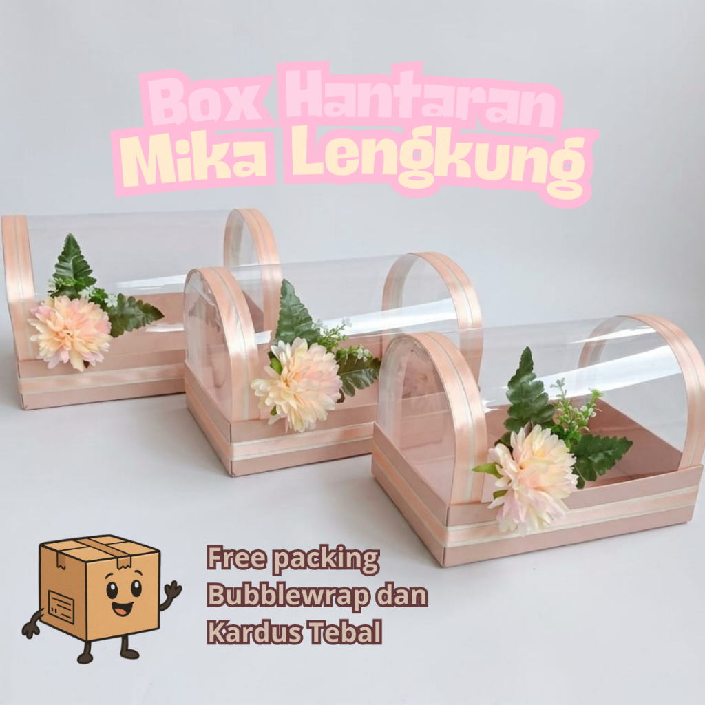 BOX HANTARAN BUNGA RANGKAI MIKA LENGKUNG // BOX SESERAHAN //KOTAK HANTARAN // KOTAK SESERAHAN/ (BH_M